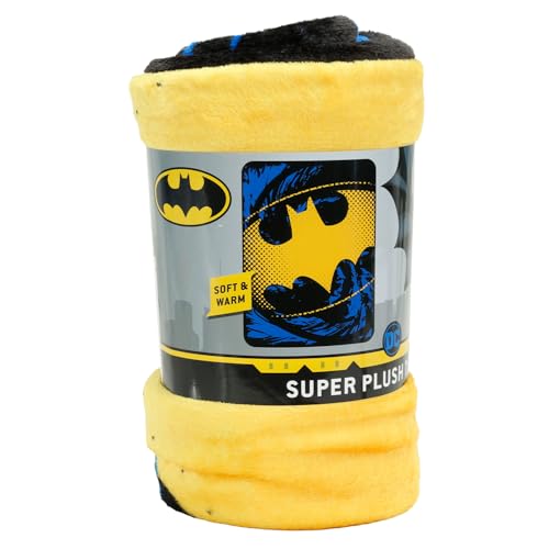Batman Fleece Blanket Set - Bundle with Superhero Soft Blanket Plus Stickers, More for Kids, Adults, Teens | Cozy Batman Throw Blanket 46" x 60"