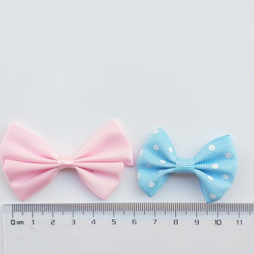 Chenkou Craft Mix Bulk 50Pcs Ribbon Flowers Bows Craft Wedding Ornament Appliques A0241 #TOP6