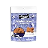 Three Dog Bakery Festive Feast 'Woof'ers With Turkey, Sweet Potato, & Cranberry - Thanksgiving Treats, Holiday Cookies, Soft-Baked Snacks for Training