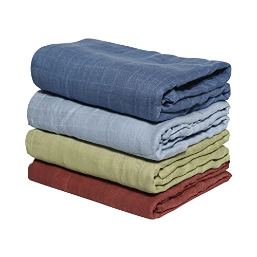Muslin Swaddle Blankets For Baby Boys, Girls - Organic Soft Bamboo Baby Swaddle Blanket Unisex, Breathable Receiving Blankets, Swaddles For Newborns, 4 Pack, 47 X 47 Inches #TOP6