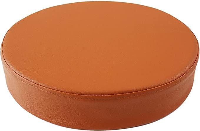 802048 Waterproof Cushion, Round PU Leather Seat Cushion Solid Color Ultra Soft Thick Chair Pad Meditation Pillows Floor Cushion Great for Garden Patio 40x40cm(16x16in) Brown