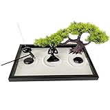 accesorios zendejas Calma y paz: los jardines zen se utilizan para la contemplación, el pensamiento profundo, un lugar para reflexionar sobre la vida. Este fantástico jardín zen en miniatura es perfecto para cualquier habitación de tu hogar y puede proporcionar una sensación de calma y una salida para el estrés y la ansiedad.