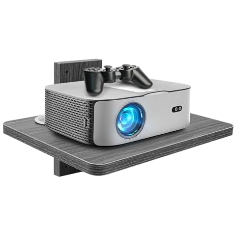 BiJun Floating TV Shelf Projector Shelf Wall Mount Entertainment Media Stand Router DVD Shelf Floating AV Shelf for PS4/Cable Box/DVD Players/Game Console Streaming Media Equipment. Cover
