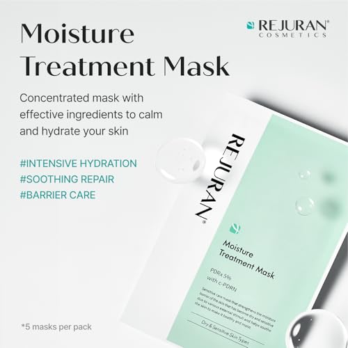 Image of REJURAN Moisture Treatment Mask, c-PDRN Hydrating Face Mask, 5 Count