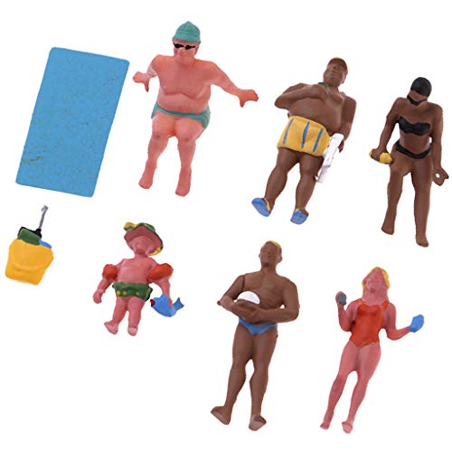 Hellery Scala Ho 1:87 Posti A Sedere E Persone in Piedi Figure per Paesaggio di Spiaggia Diorama