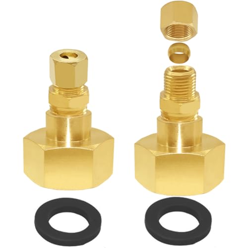 Joywayus 2 Pack Brass 3/4" GHT Female x 1/4" Tube OD Pipe Fittings