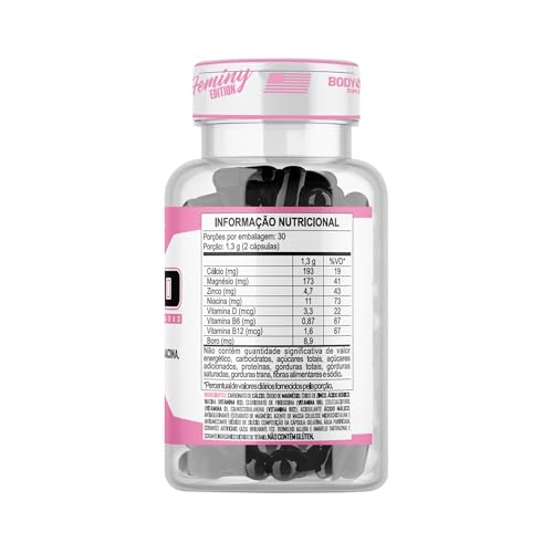 Kit Vitaminas e Minerais Feminy Pote 60 Capsulas com Boro, Magnésio, Zinco, Niacina, Cálcio, Vitamin