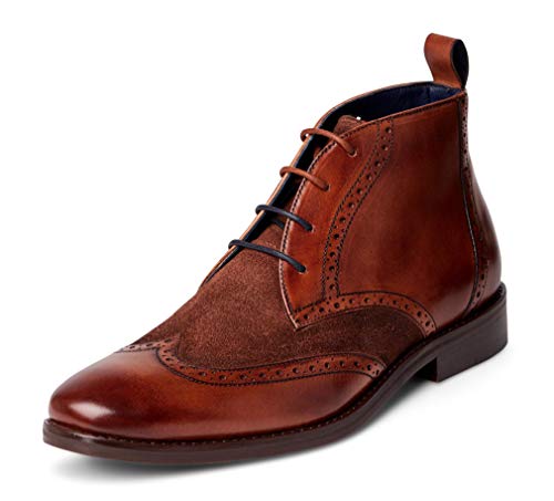 Carlos Santana Mens Supernatural Leather Suede Casual Lace-up Desert Chukka Boot (10, Walnut)