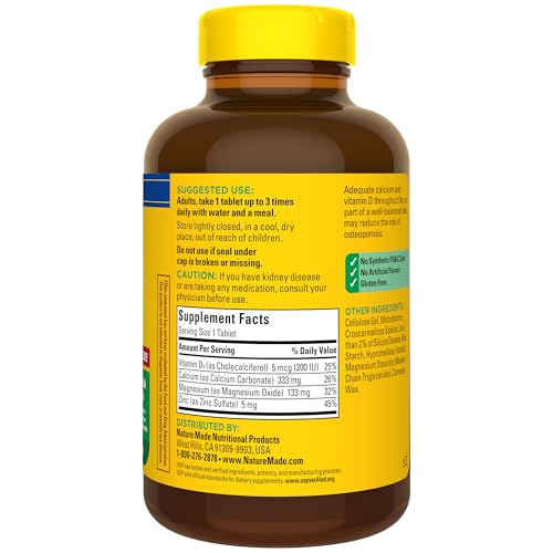 Nature Made Calcium Magnesium Zinc with Vitamin D3, 300 Tablets - image 9
