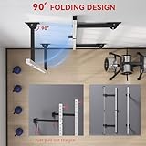 Soozier Wall Mounted Folding Squat Rack with Pull Up Bar, 1000 Pounds Capacity Power Rack, Adjustable Barbell Rack with J Hooks for Home Gym Full Body Workout, White - Image 3