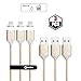 NetDot 3 Pack 2nd Generation 1M/3.3FT Nylon Braided USB2.0 Fast Charging & Sync Magnetic Lightning Cable for iPhone ( 3.3ft / 3 pack gold )
