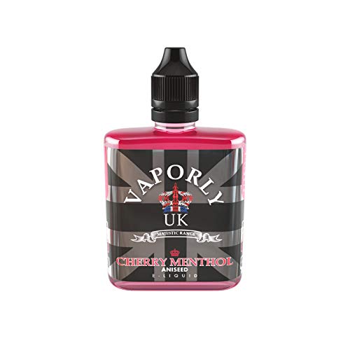 Cherry Menthol Aniseed Flavour 50ml E-Liquid E-Juice for Vape Pen E-Cigarette 0mg No Nicotine - Vaporly UK 80% VG 20% PG