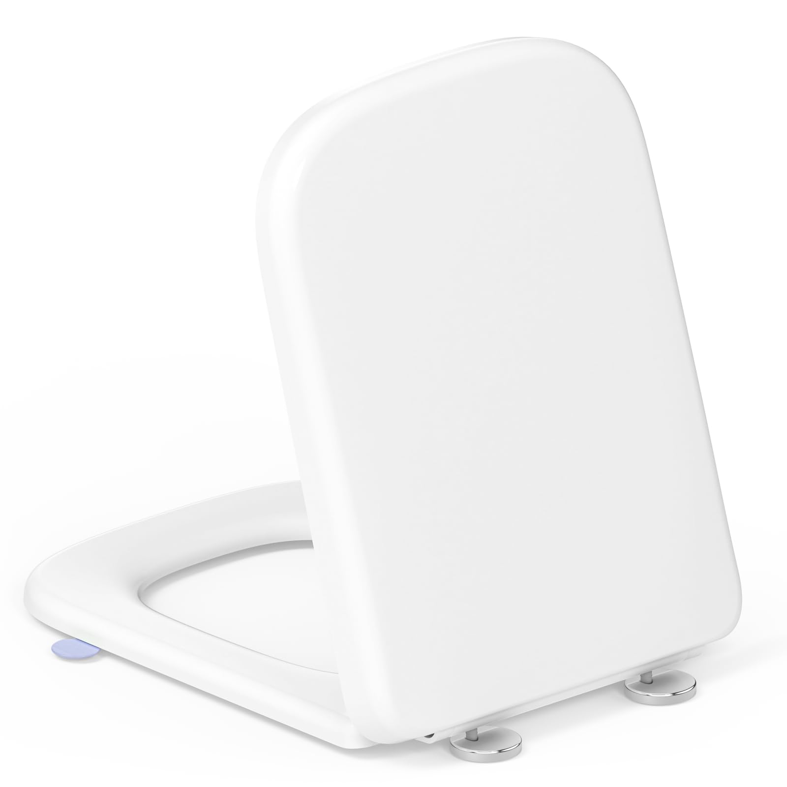 Yeaupe Pro White Soft Close Toilet Seat - Square Toulet Seat With Slow Close & Quick Release, Adjustable Hinges, Easy Clean & Simple Install,Universal Bathroom Wc Pan & Bowl Loo Cover 46.1*35.1*5.3Cm