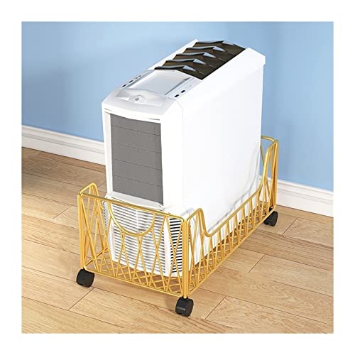 Soporte móvil ENGENDER para CPU de PC, carrito para torre de PC de metal, soporte para CPU con 4 ruedas giratorias para ordenador de suelo (Dorado) miniatura 1