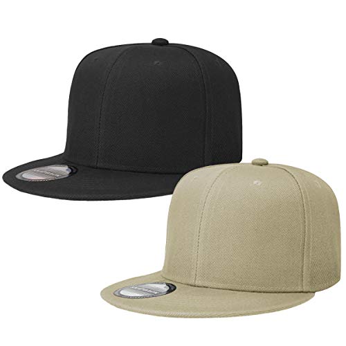 Image of Classic Snapback Hat Cap Hip Hop Style Flat Bill Blank Solid Color Adjustable Size