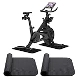 2PCS Alfombrilla Antideslizante Doble de Bicicleta, Tapete Entrenamiento para Estática Cinta de Correr Alfombra Estacionaria Gruesa Plegable para Ciclos Protector de Suelo, 63.5 x 30cm