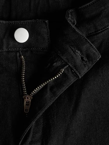 Milumia Girl's Raw Hem Flare Jeans Long Bell Bottom Wide Leg Denim Pants with Pockets3