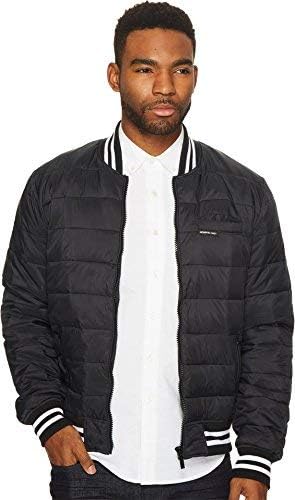 Members Only Men's Down Blend Varsity Puffer Jacket XX-Large Black