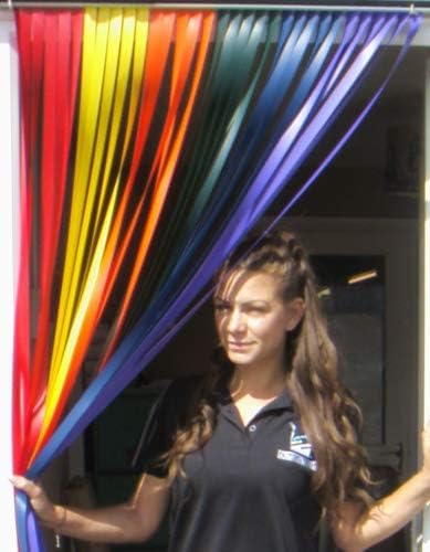 Holland Plastics Original BrandHeavy Duty Caravan/RV Door Curtain,Bug Blind,Fly Blind,Strip Blind- 'RAINBOW' -62CM WIDE