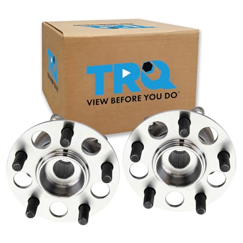 Image of TRQ Rear Driver and Passenger Side Wheel Bearing and Hub Assembly Set 2 Piece Compatible with 17-20 Acura MDX SH-AWD Sport Hybrid 16-21 Honda Pilot AWD 22 Pilot Touring AWD 19-22 Passport