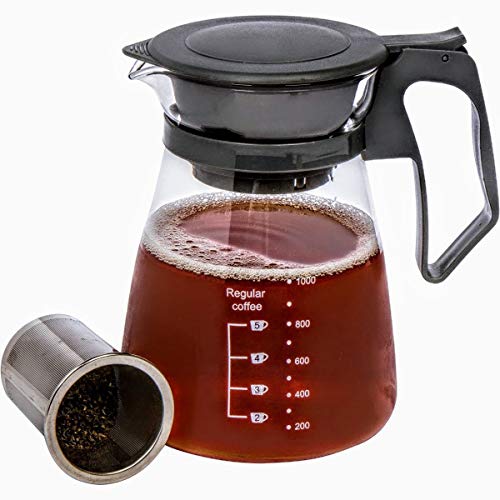 Bay Brew Cold Brew Coffee and Tea Maker 32 oz Glass Carafe Black