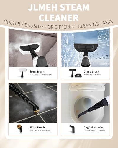 Image of Pressurized Handheld Steam Cleaner for home with 12pcs Accessories&Safety Lock - Multi-Surface Natural Deep Steamer for Cleaning Car, Furniture, Floor, Upholstery, Tile, Grout, Windows