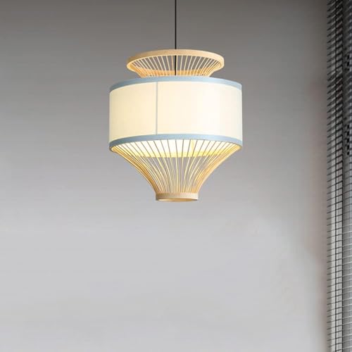 Suspension en Bambou Tissé Main Style Chinois Éclairage Premium