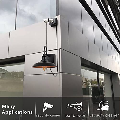 Oupavocs Outdoor Light With Gfci Outlet, Black Porch Light, Waterproof Exterior Barn Wall Lights Fixture With Plug, Farmhouse Sconce Wall Mount, Outside Lights For House, Garage, Patio, 2-Pack #TOP6