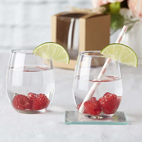Kate Aspen 9 Oz. Stemless Wine Glass (Set Of 12)| Kitchen Drinking Glass Or Diy Party Favor, Wine Glass Set, White Wine Glass Or Red Wine Glass, Modern Stemware #TOP3