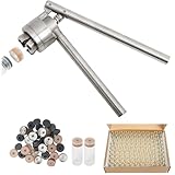 HighFree Flip Vial Crimper with 100 Pcs Glass Vials & Flip Caps & Rubber Stoppers, Handheld Vial Cap Crimper Medical Bottle Cap Crimping Tool (20mm vial crimper set)