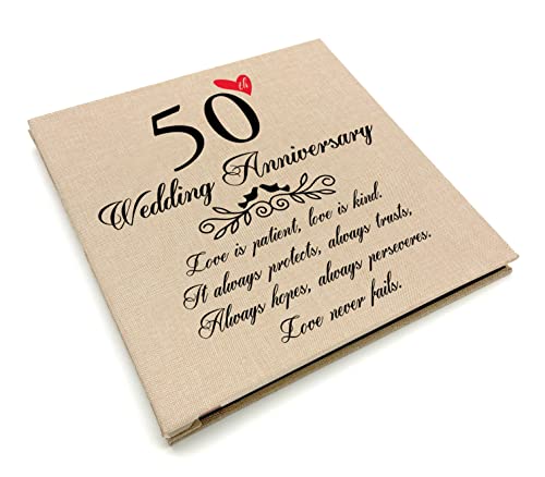 Treble Bee 50th Anniversary Photo Album, Linen Cover with Love