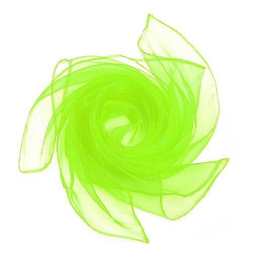 Grantop 8 Stück Square Jongliertücher Set, Leuchtendes Grün Bunte Tücher, 60 * 60 cm Tanz Tücher Bunte Chiffontücher, Rhythmik Spieltücher für Kindergarten Kinder Party-Aktivitäten Kindershow