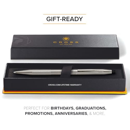 Image of Cross Classic Century Titanium Gray Micro-knurl Ballpoint Pen, Black Ink | Refillable Ballpoint Pen for Effortless Writing, Durable Construction, Premier Distinctive Look, Gift-Ready, Medium Point