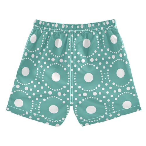 Boys Swim Trunks Infant Baby Boy Stretch Swim Shorts Quick Dry Baby Kid Beach Shorts Swimwear 4T Teal Dot Pattern2