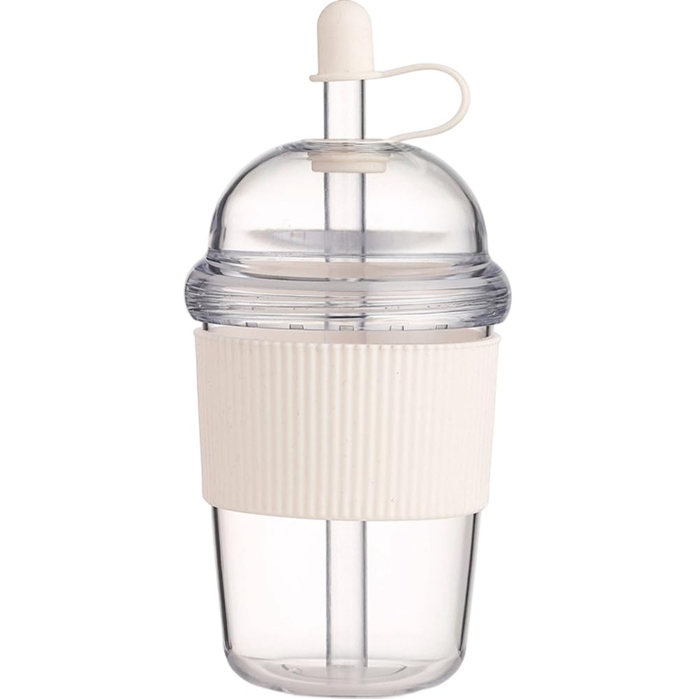 Hndhbfgrt 1Pcs 430ML Coffee Mug Transparent with Lid and Straw for Pearl Milk Tea Juice Plastic Cup for Home Bar Drinkware
