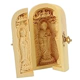 Bouddha en bois - l'ornement a un design d'apparence de figurine de bouddha exquis et rétro, créatif et novateur, statue de bouddha pour