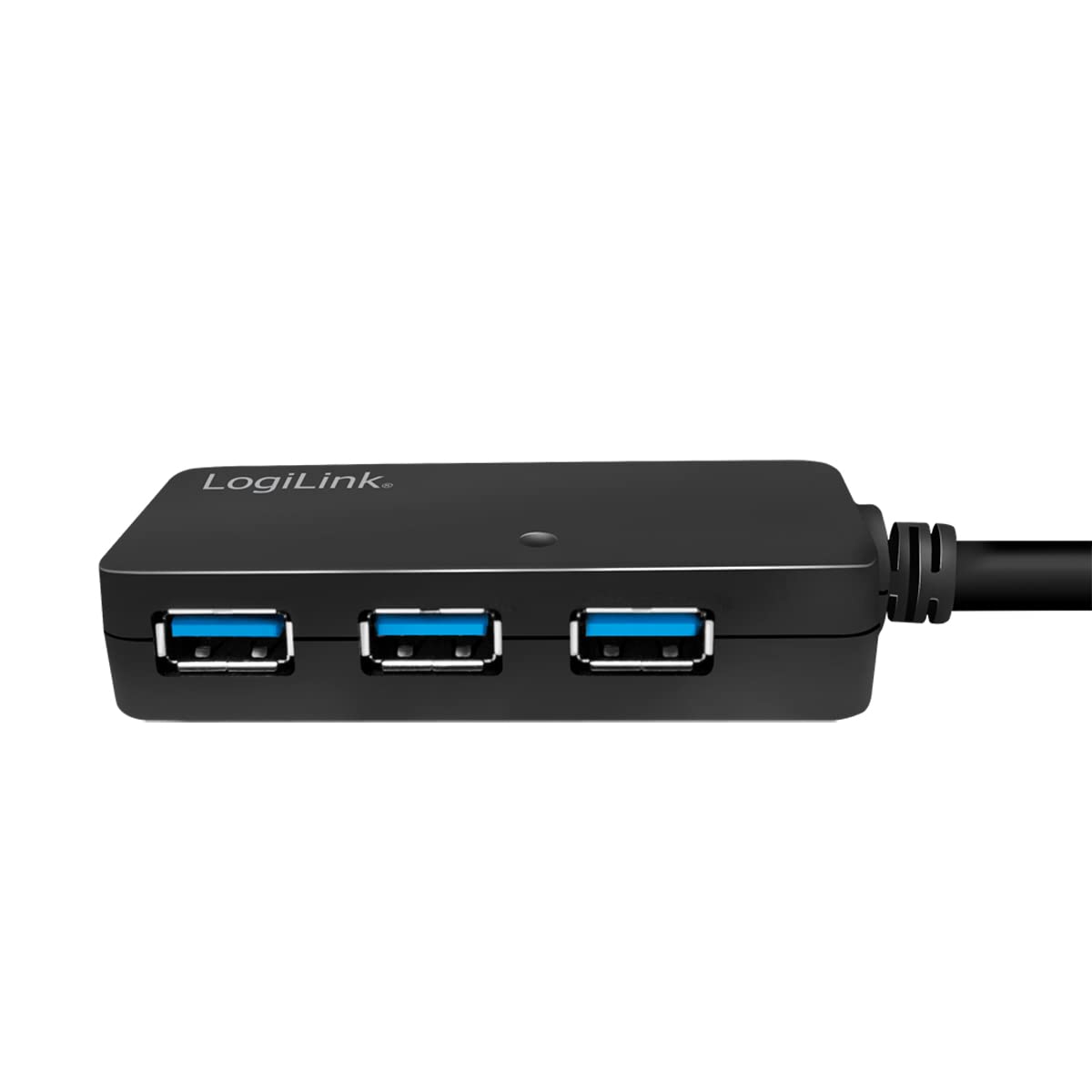 Logilink UA0262 USB 3.0 Active Repeater und Verlängerungskabel bis 10m mit 4-Port Hub schwarz