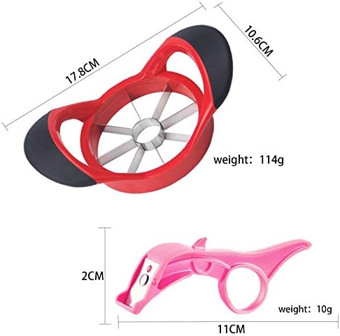 8 Blade Apple Corer Slicer-Easy Grip Divider,Cutter,Wedger,Meets The Ergonomic Rubber Grip Handle 304 Stainless Steel Apple Cutter,for Household Kitchens, Fruit Platter, Apples, Pears