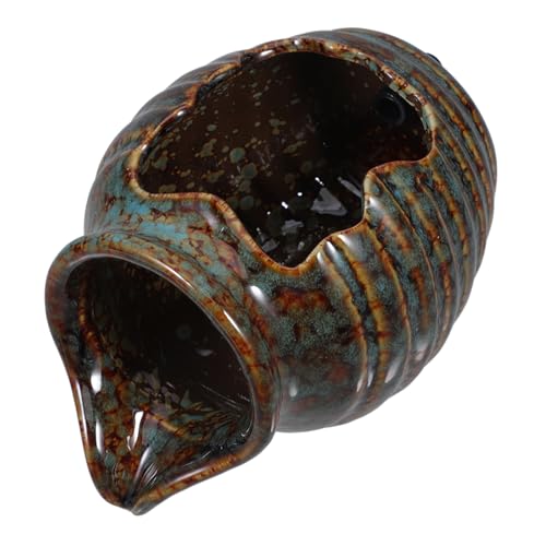 IWOWHERO Vintage Ceramic Waterfall Jar Fountain Decor for Indoor and Outdoor Fish Tank Creative Courtyard Water Feature Accessory Mini Eco-Friendly Design for All Seasons