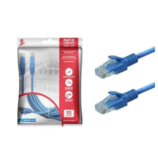Cabo Patch Info - Patch Cord Cat5E Utp - 10M - Azul