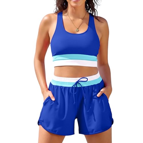 Maillot de bain respirant deux pièces séchage rapide en polyester élasthanne