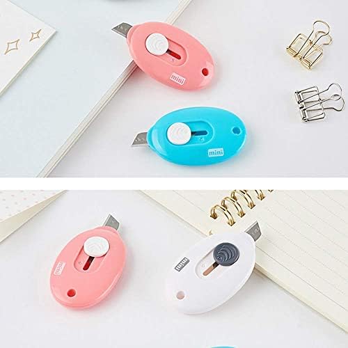 LZYMSZ Pack of 10 Mini Retractable Utility Knife Box Cutter Letter Opener, Random Color Mini Cutter Knife