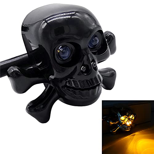 1 Par Universal Caveira De Motocicleta Led Indicadores De Luzes Indicadoras De Direção Cruzador Crom