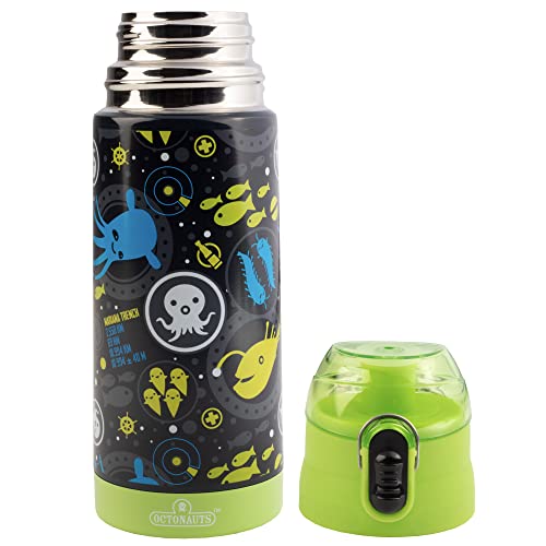 Octonauts Above & Beyond Stainless Steel 13 oz Reusable Water Bottle for Kids, Lime- Double Wall Insulated, Spill Proof Lid w/Built-in Straw-Keep Liquids Hot or Cold For Hours-Fits Most Lunch Bags by SCS Direct - Image 3