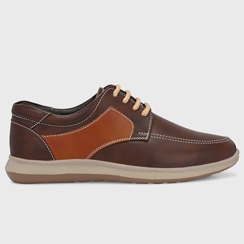 Image of Centrino Men's Casual Lace-Up Shoes | Comfortable Round Toe Lace-Up Derby Shoe with Rugged Rubber Thick Sole for Casual, Office, College, Outdoor, Travel, Trekking, Weekend Outing(8102)