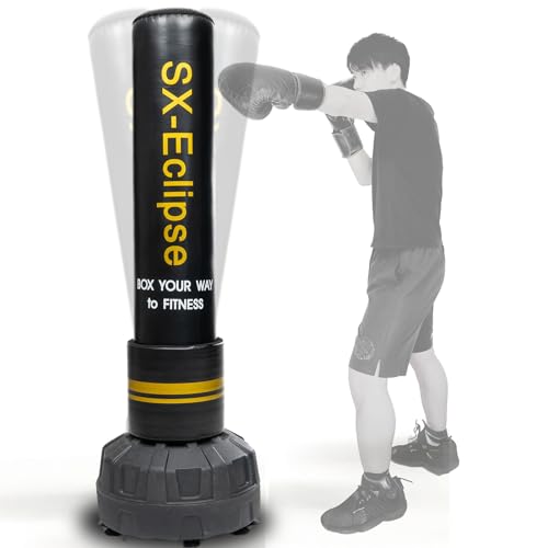 影打(KAGEUCHI) サンドバッグ 自立式 パンチングバッグ スタンド型 吸盤付き 格闘技トレーニング 自宅用 現役格闘家監修 (ブラック, 170cm)