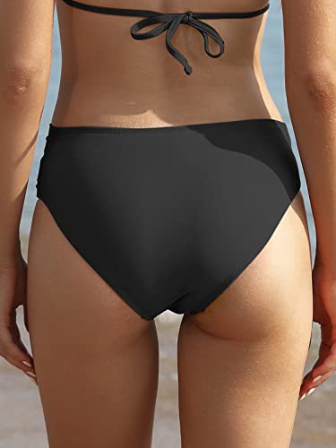 SHEKINI Women's Bikini Bottom Twist Front Cheeky Swimsuit Ruched Bathing Suit Bottoms2