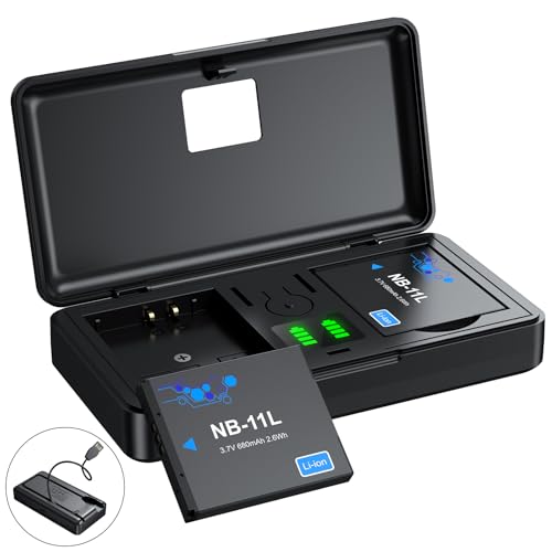 NB-11L NB-11LH Battery (2 Pack) and 2-Channel USB Charger for Canon NB-11L PowerShot Elph 110 Elph 130 Elph 180 Elph 190 Elph 340 Elph 360 SX400 is SX410 is A2300 is A2400 is A2500 A3400 is Camera