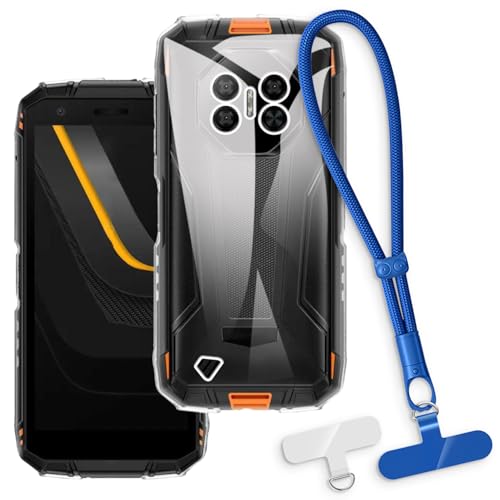 OAGELIM 2-in-1�ی�P�[�X�ƃ��X�g�X�g���b�v Doogee Fire 3 Pro 4G �Ƃ̌݊������� ���O���\�ȃ��j���[�h�t���d�b�J�o�[�A����~�ߕ����h�~�O���b�v�n���h�� (�N���A + �u���[)
