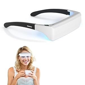 GentleGlow MEINNO Light Therapy Glasses, Blue-White UV-Free Light Therapy Lamp, Portable Daylight Lamp, Wearable Sunlight Lamp, Boost Energy, Relief for Sleep Problems, Jet Lag